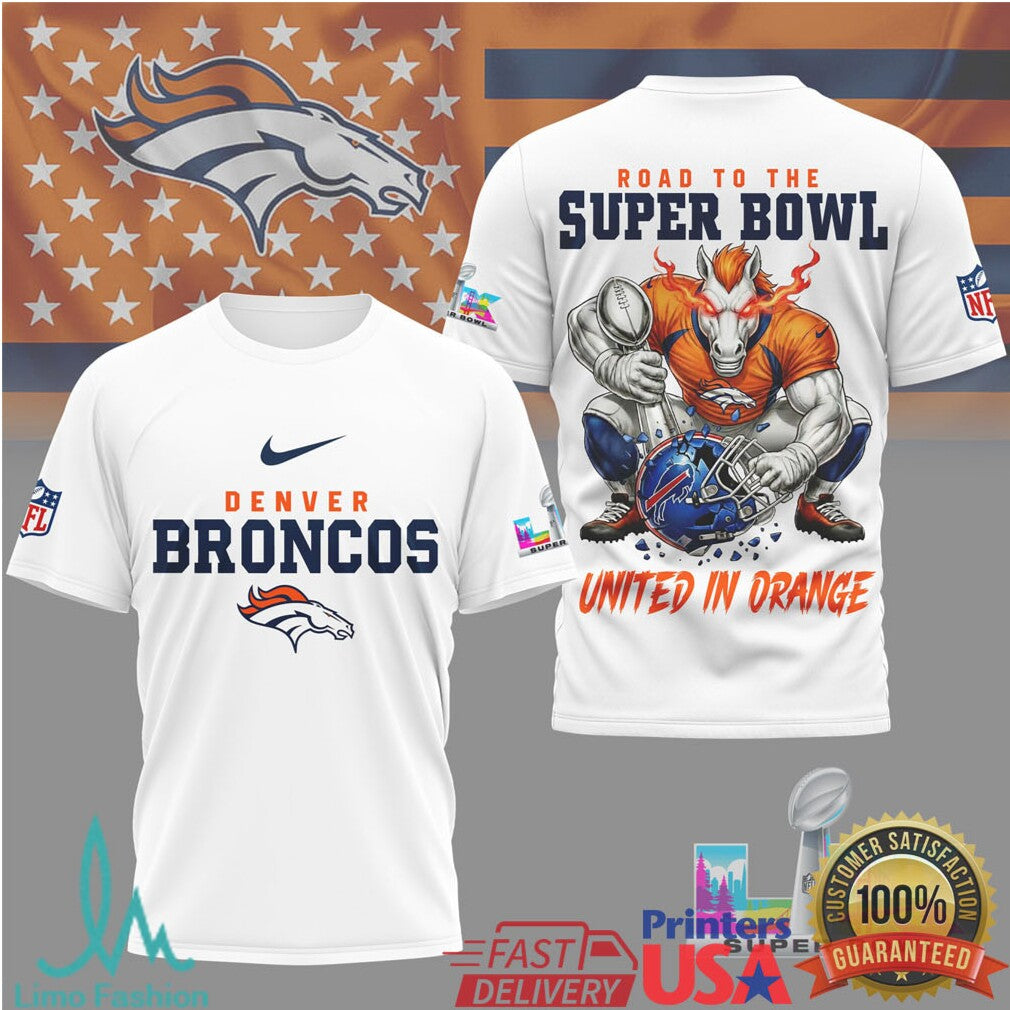 Denver Broncos Official Bad Bunny NFL Road To Super Bowl 3D Shirt - Limotees LLC