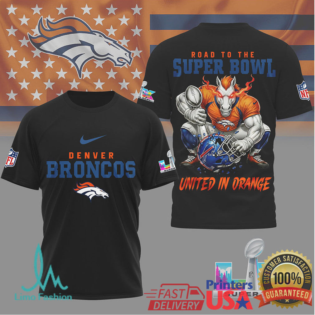 Denver Broncos Official Bad Bunny NFL Road To Super Bowl 3D Shirt - Limotees LLC