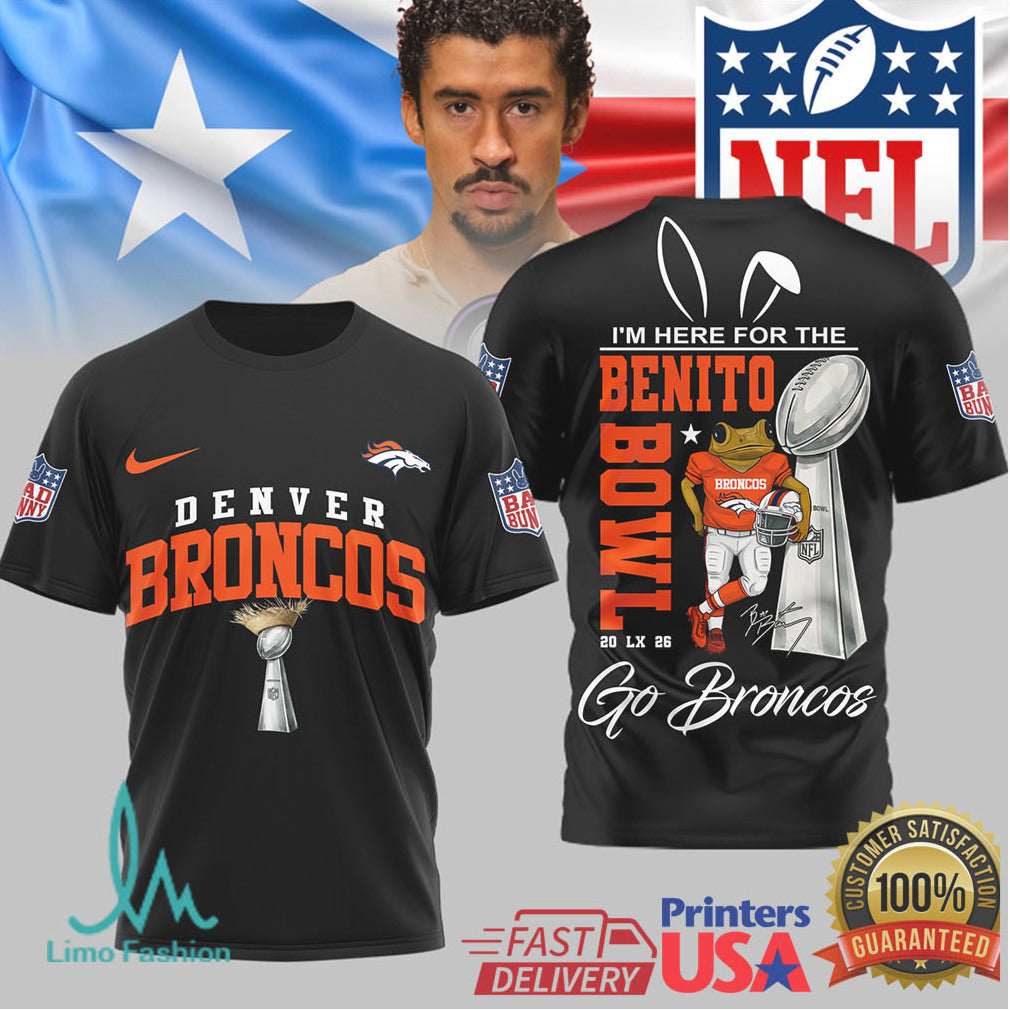 Denver Broncos Official NFL Benito Bowl 3D Shirt - Limotees LLC