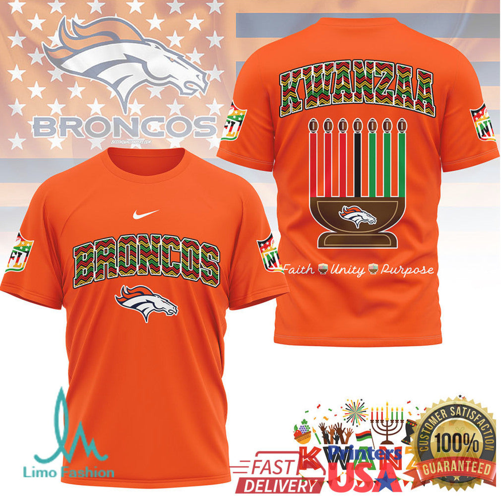 Denver Broncos Official NFL Kwanzaa Pride 3D Shirt - Limotees LLC
