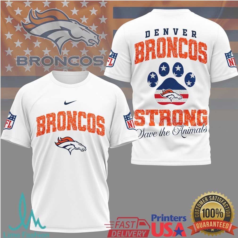Denver Broncos Official NFL Save The Animals Fan 3D Shirt - Limotees LLC