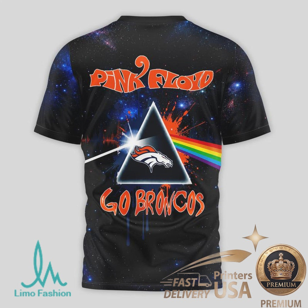 Denver Broncos Pink Floyd Cosmic Prism Fan T Shirt - Limotees LLC