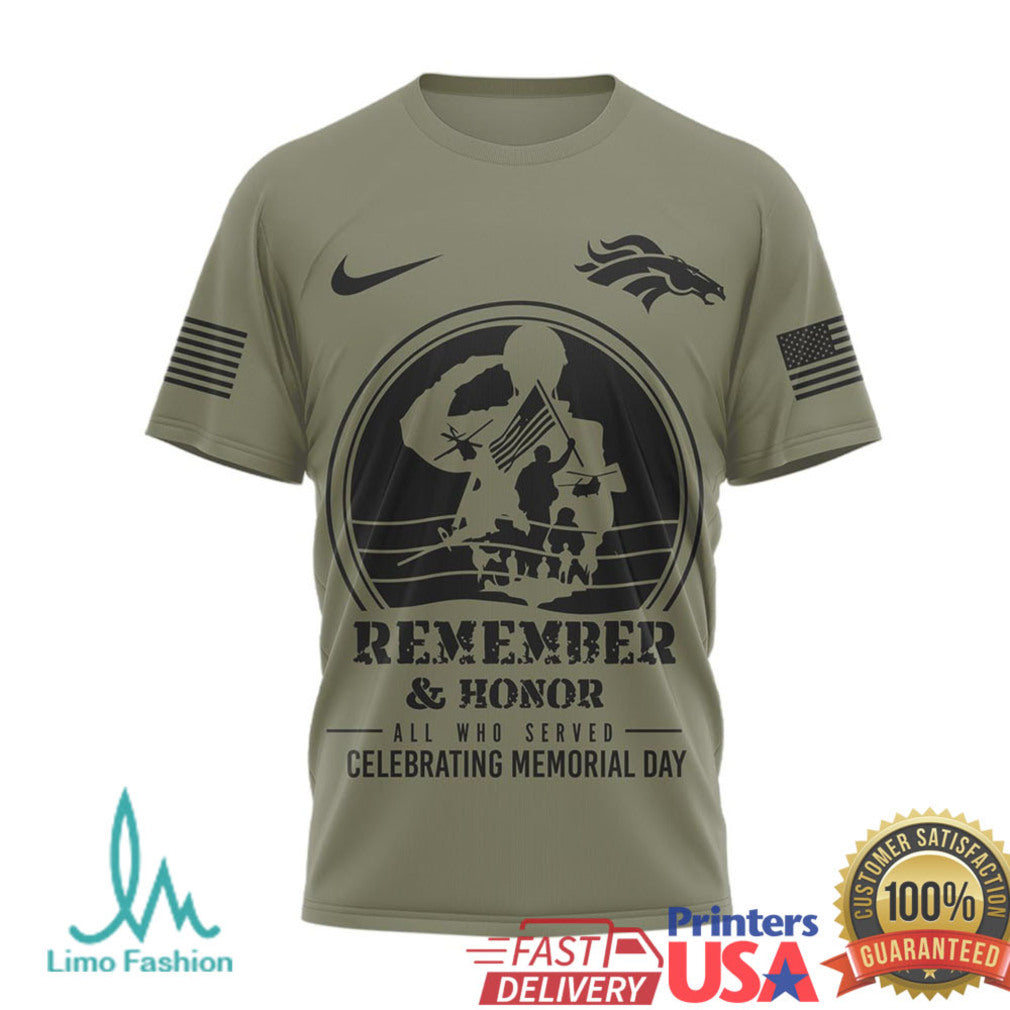 Denver Broncos Salute to Service T Shirt Patriotic Veteran Military Support Apparel