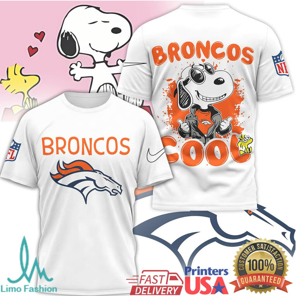 Denver Broncos Snoopy “Broncos Cool” NFL Graphic T Shirt - Limotees LLC