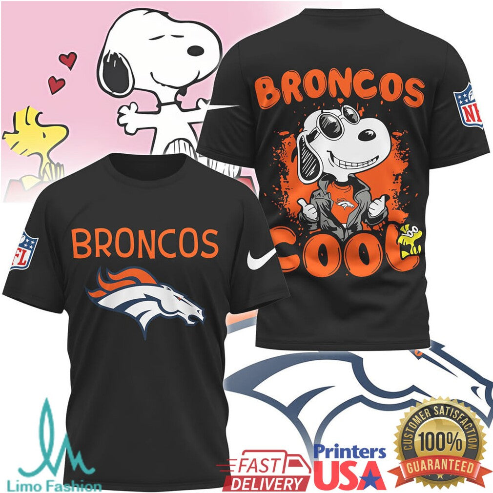 Denver Broncos Snoopy “Broncos Cool” NFL Graphic T Shirt - Limotees LLC