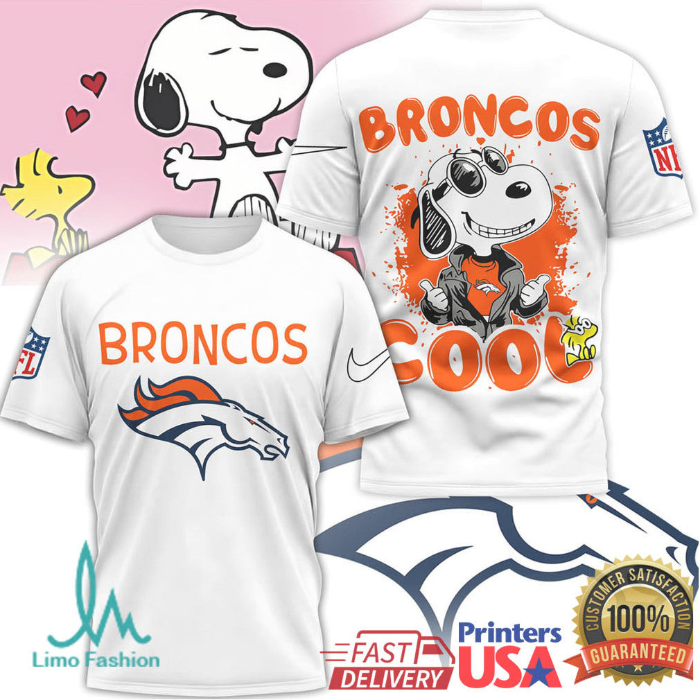 Denver Broncos Snoopy “Broncos Cool” NFL Graphic T Shirt - Limotees LLC