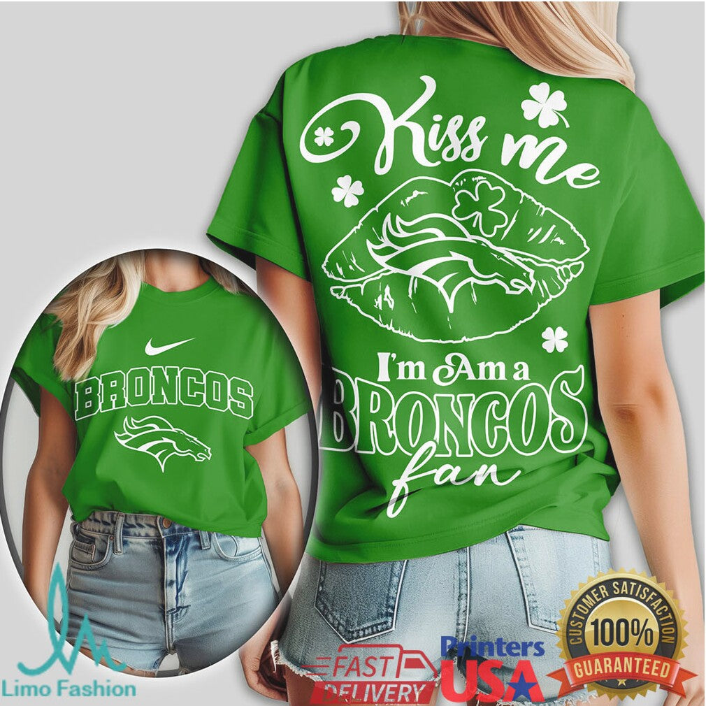 Denver Broncos St. Patrick'S Day Shamrock Lips Fan Tshirt - Limotees LLC