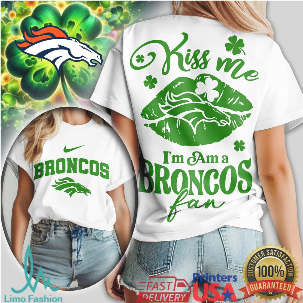Denver Broncos St. Patrick'S Day Shamrock Lips Fan Tshirt - Limotees LLC