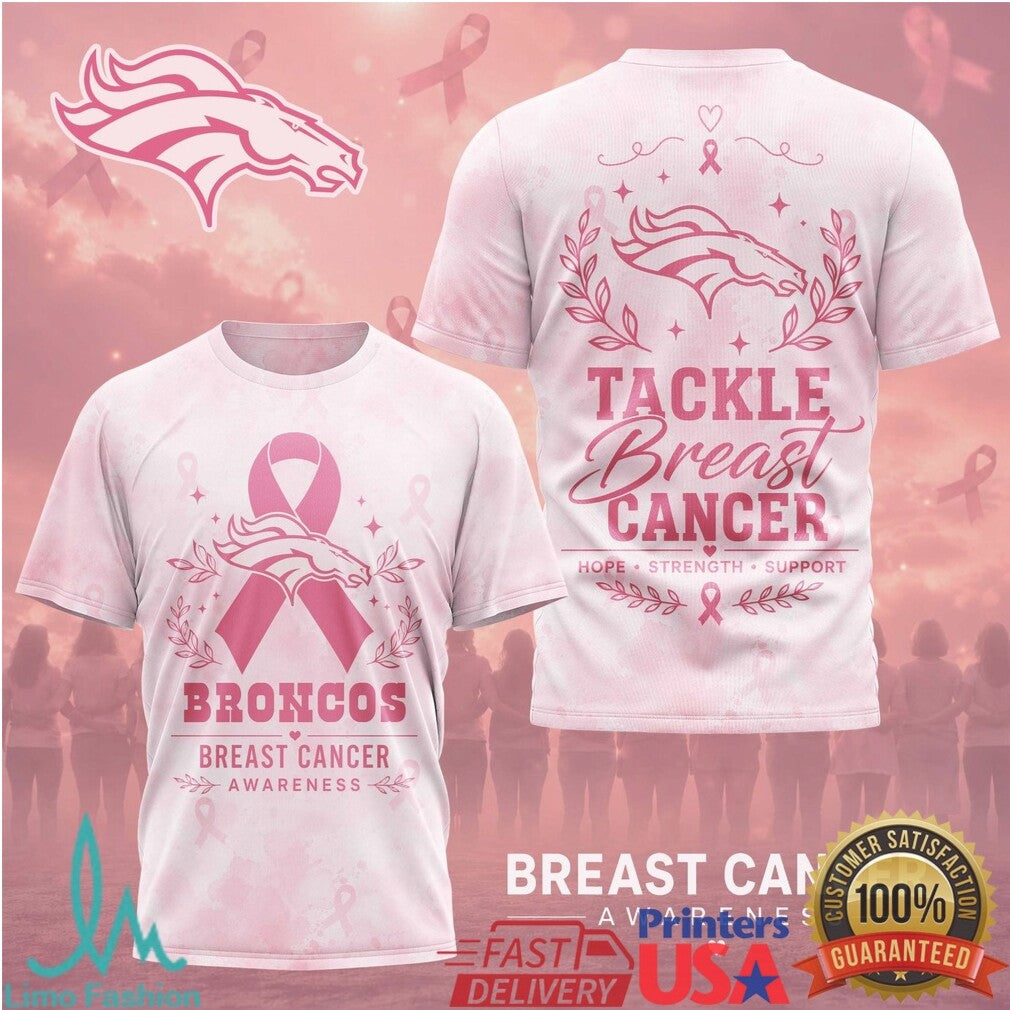 Denver Broncos Tackle Breast Cancer Awareness Pink T Shirt - Limotees LLC