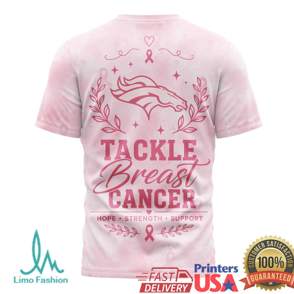 Denver Broncos Tackle Breast Cancer Awareness Pink T Shirt - Limotees LLC