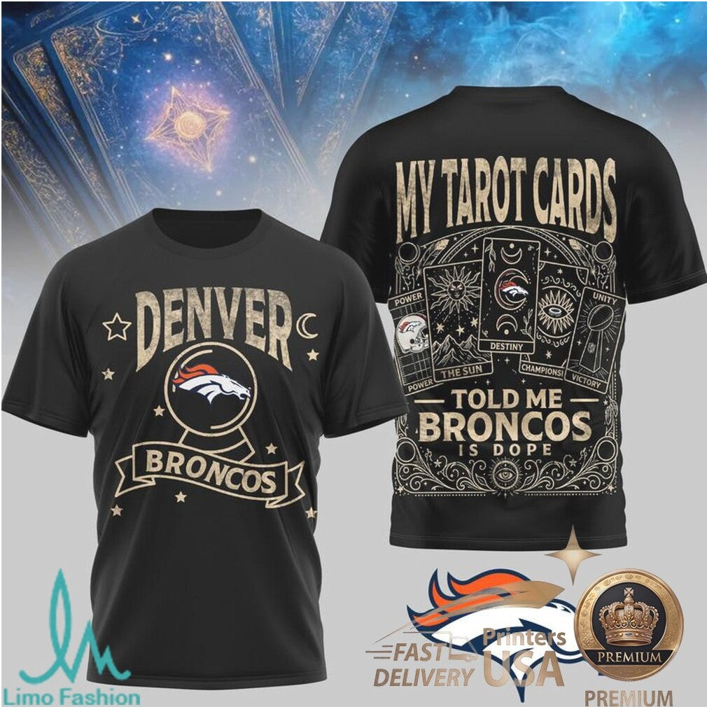 Denver Broncos Tarot Card Design Mystic Football T Shirt - Limotees LLC