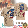 Denver Broncos We The People Patriotic Military Tan T Shirt - Limotees LLC