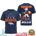 Denver Broncos vs. Buffalo Bills Mascot Showdown Graphic T Shirt - Limotees LLC