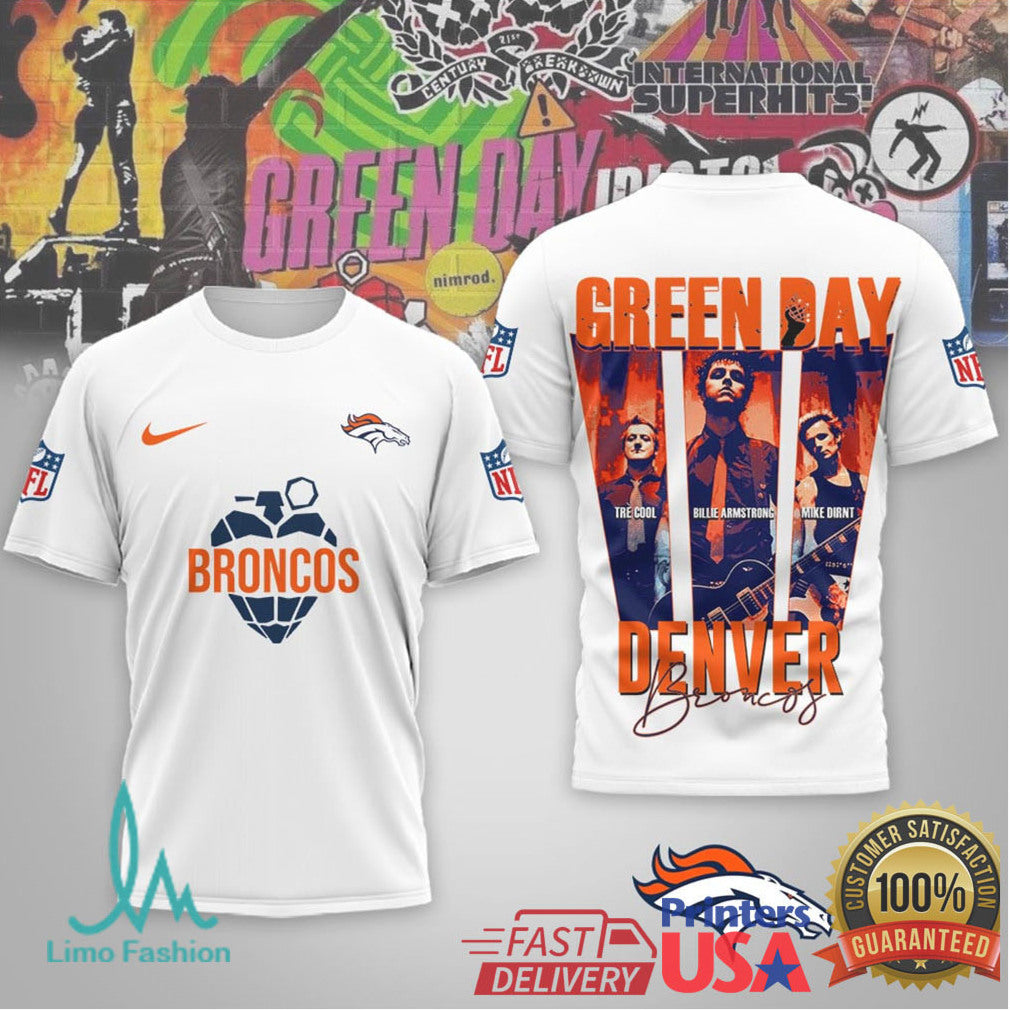 Denver Broncos x Green Day Band Mashup T Shirt American Idiot Style NFL Tee - Limotees LLC