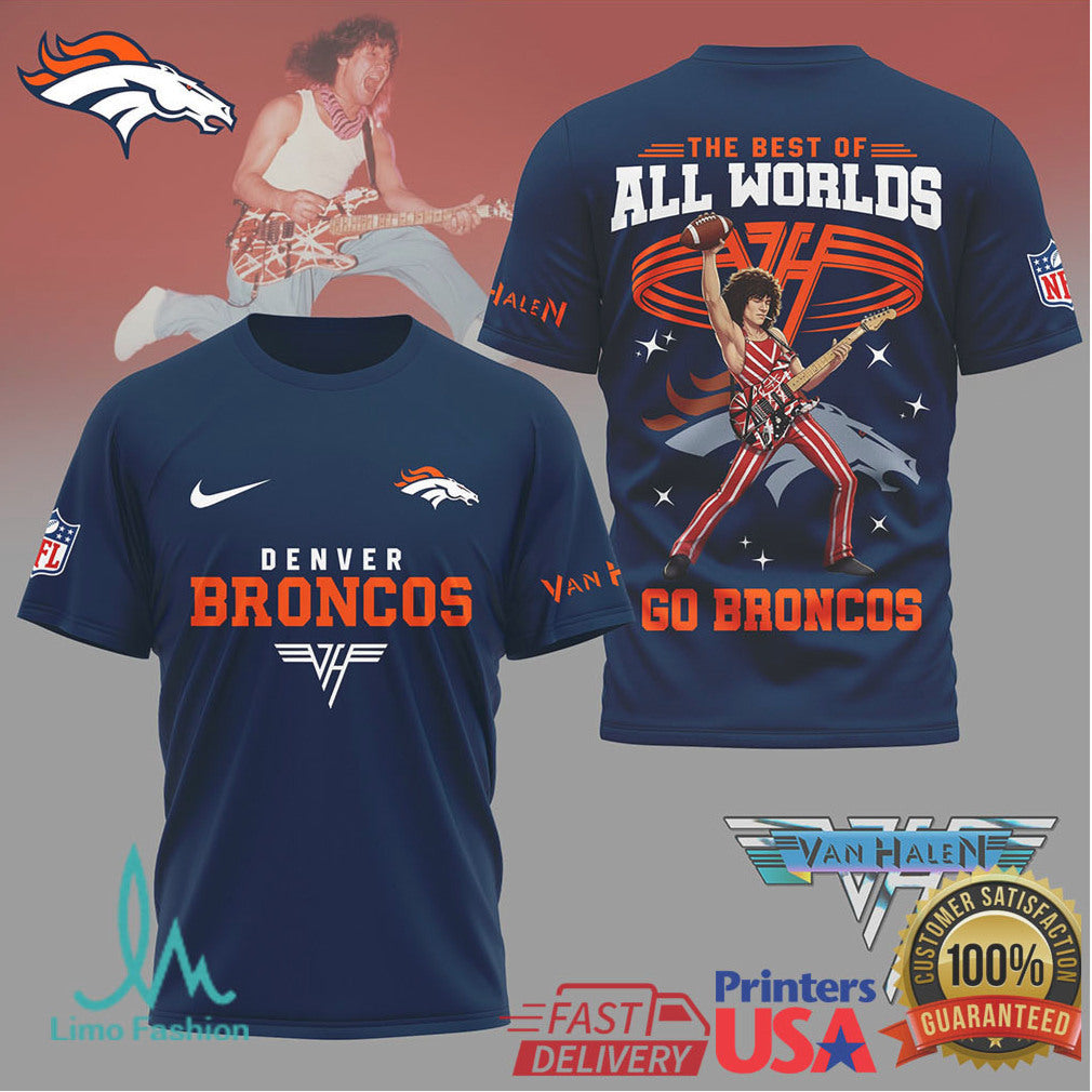 Denver Broncos x Van Halen Eddie Van Halen “Best of All Worlds” T Shirt - Limotees LLC