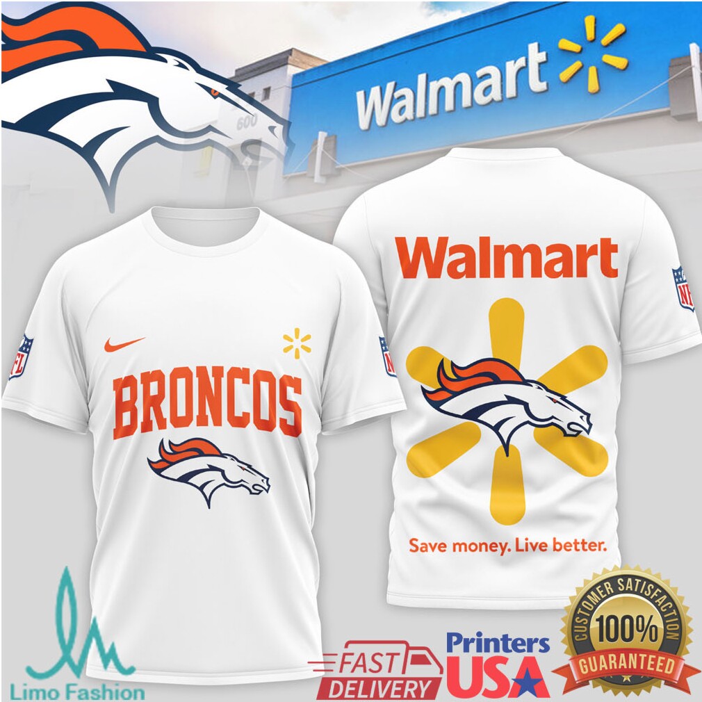 Denver Broncos x Walmart Collaboration Dual Brand Sportswear T Shirt - Limotees LLC