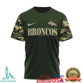 Denver BroncosOfficial NFL Camouflage Thank You For Service 3D Shirt - Limotees LLC