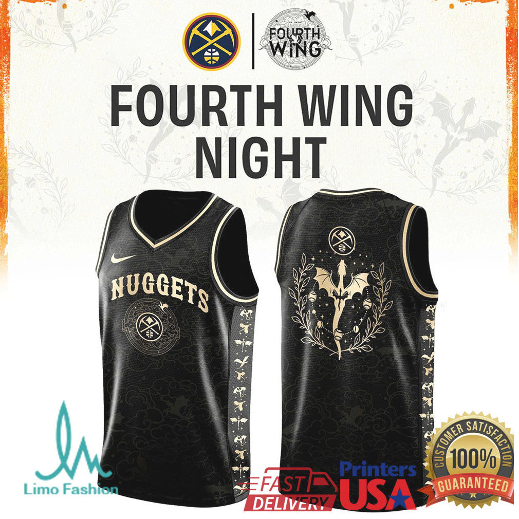 Denver Nuggets Fourth Wing Night Dragon Graphic Basketball T Shirt - Limotees LLC
