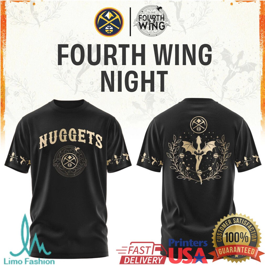 Denver Nuggets Fourth Wing Night Dragon Graphic Basketball T Shirt - Limotees LLC