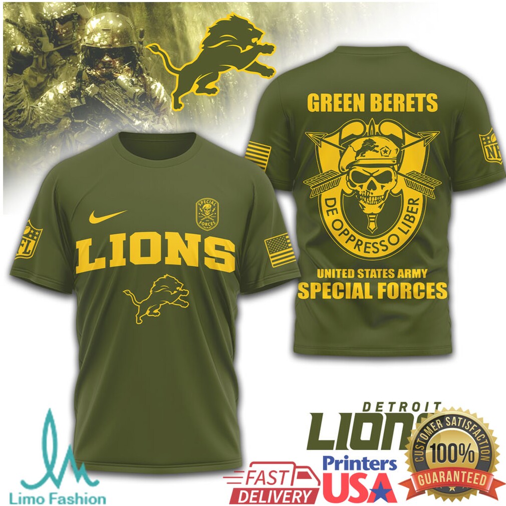 DetroiLions Green Berets Special Forces Military Olive T Shirt - Limotees LLC