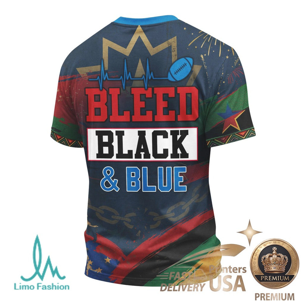 Detroit Football Juneteenth Freedom Runs Deep Graphic T Shirt - Limotees LLC