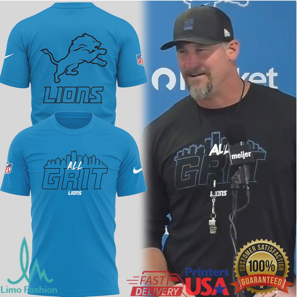 Detroit Lions “All Grit” Dan Campbell Inspired T Shirt & Hoodie - Limotees LLC