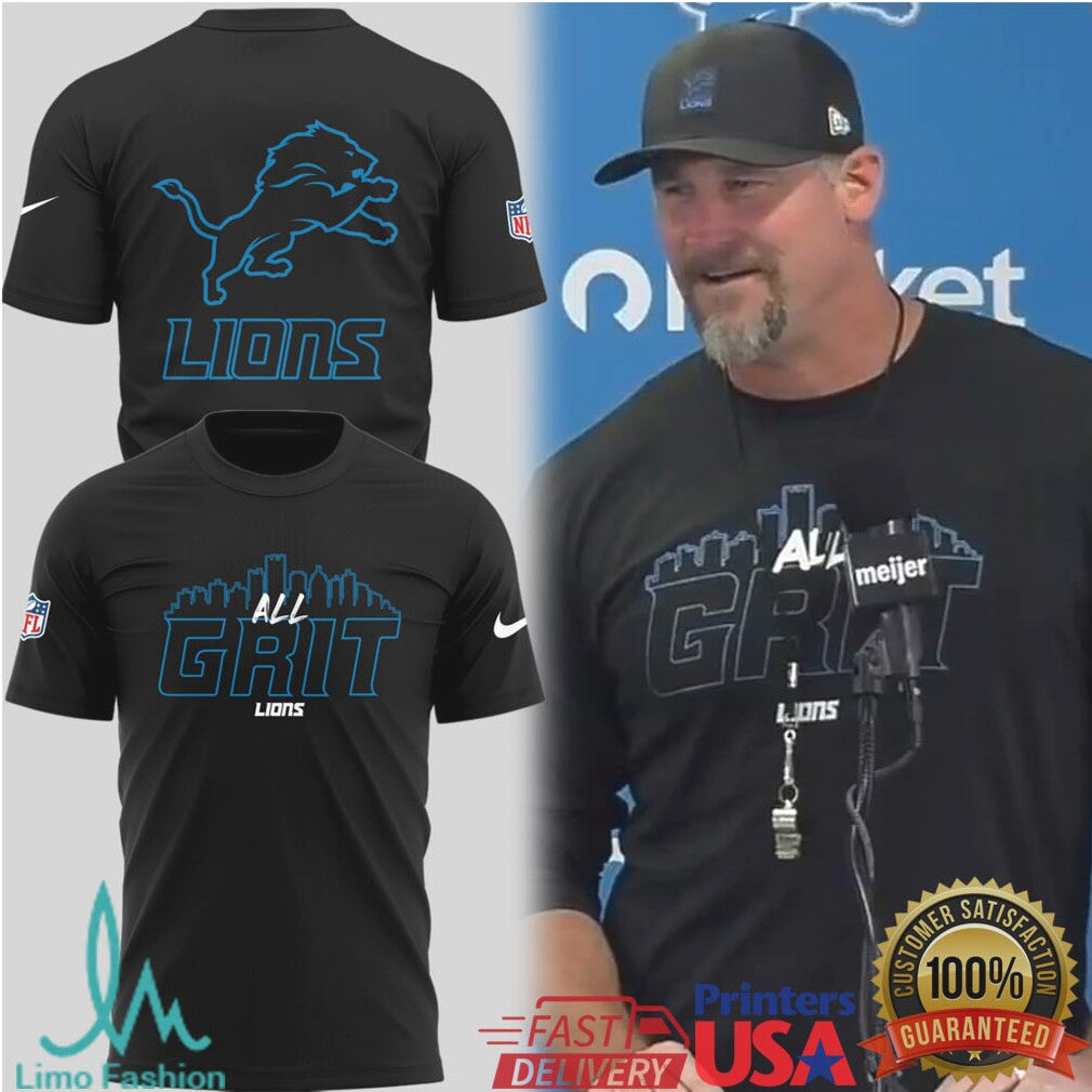 Detroit Lions “All Grit” Dan Campbell Inspired T Shirt & Hoodie - Limotees LLC