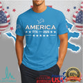 Detroit Lions America 250th Anniversary Patriotic Skull Blue T Shirt - Limotees LLC