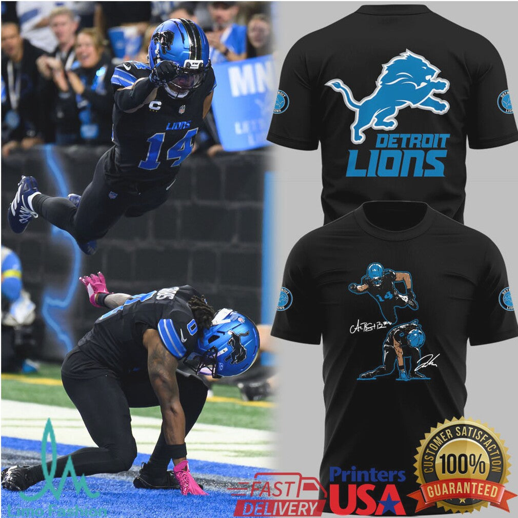 Detroit Lions Amon Ra St. Brown Action Graphic Black T Shirt & Hoodie - Limotees LLC