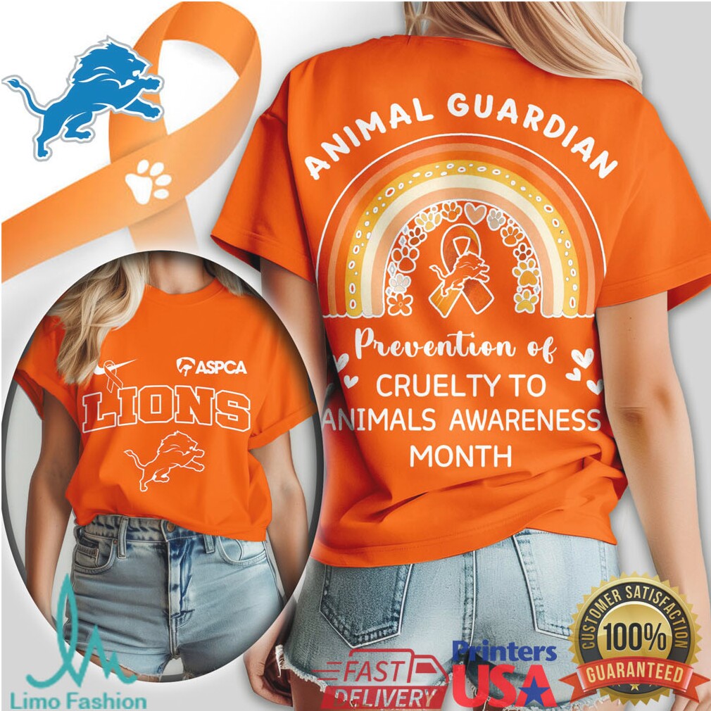Detroit Lions Animal Guardian Prevention of Cruelty to Animals Awareness T Shirt