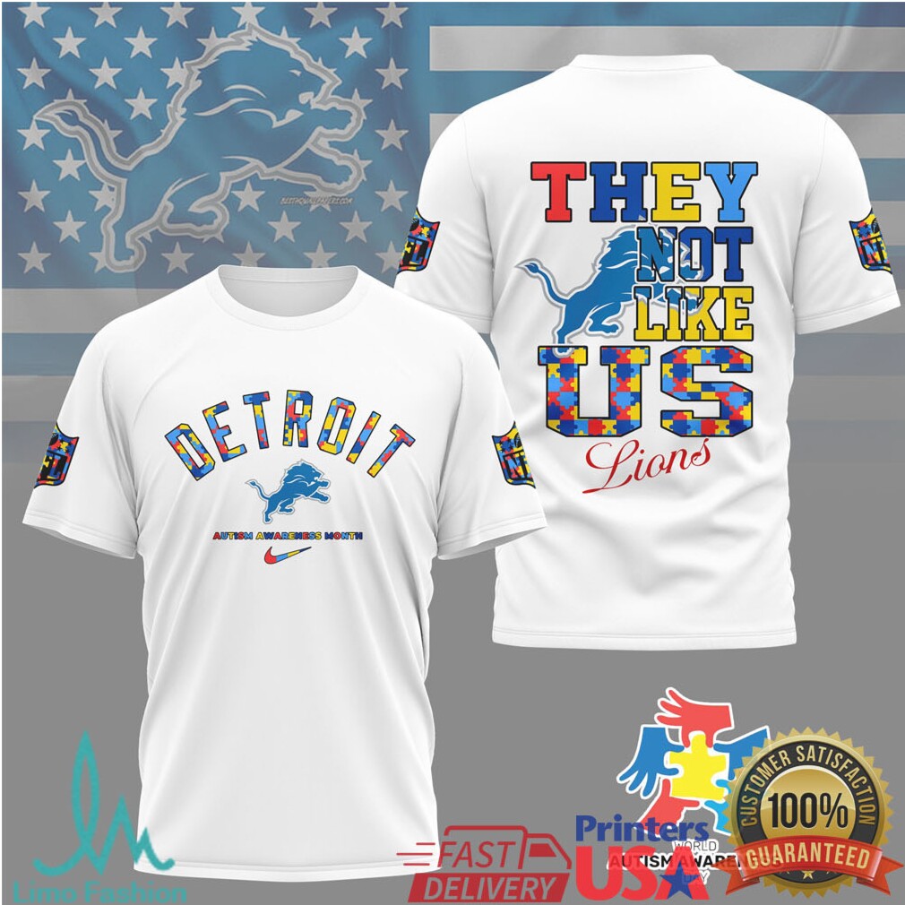 Detroit Lions Autism Awareness They Not Like Us T Shirt - Limotees LLC