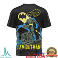 Detroit Lions Batman I Am Batman NFL Football Super Hero Graphic T Shirt - Limotees LLC