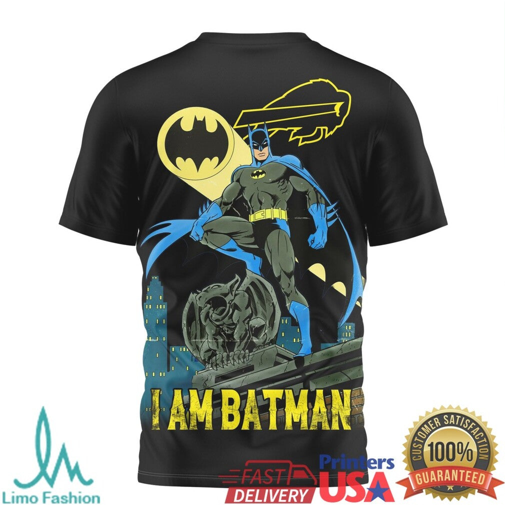 Detroit Lions Batman I Am Batman NFL Football Super Hero Graphic T Shirt - Limotees LLC