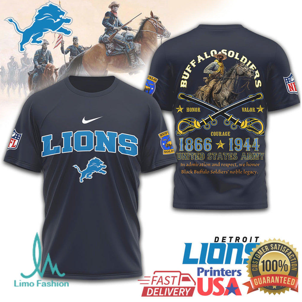 Detroit Lions Buffalo Soldiers United States Army Heritage Tee - Limotees LLC