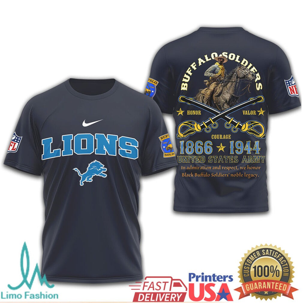 Detroit Lions Buffalo Soldiers United States Army Heritage Tee - Limotees LLC