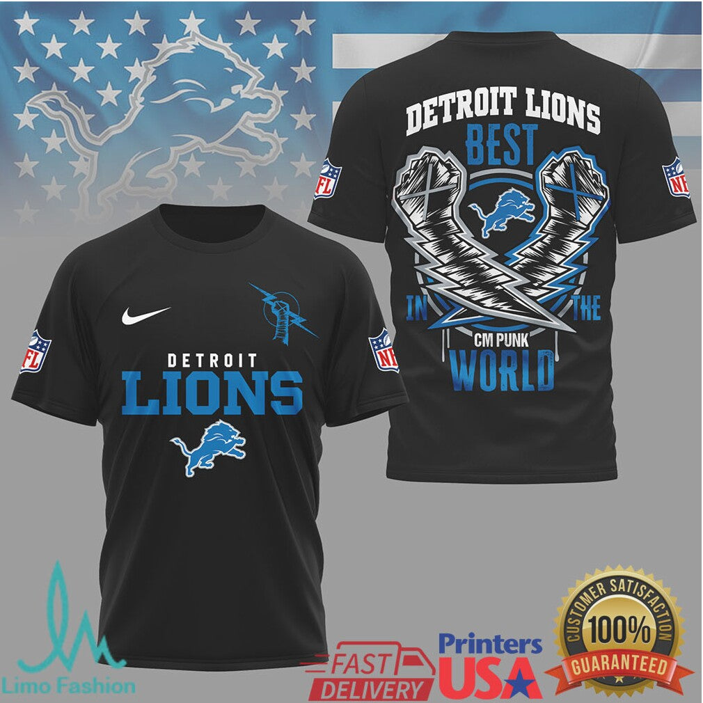 Detroit Lions CM Punk Best In The World Athletic Graphic Shirt - Limotees LLC