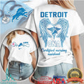 Detroit Lions CNA T Shirt Nursing Assistant Wings & Heart Medical Apparel - Limotees LLC