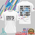 Detroit Lions Crucial Catch Intercept Cancer Awareness T Shirt - Limotees LLC