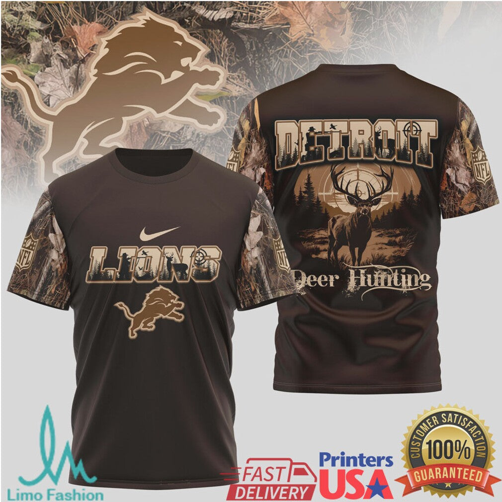 Detroit Lions Deer Hunting Camo Nfl T Shirt - Limotees LLC