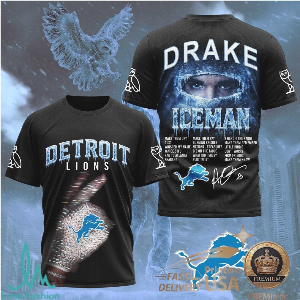 Detroit Lions Drake Iceman Hip Hop Music T Shirt T Shirt