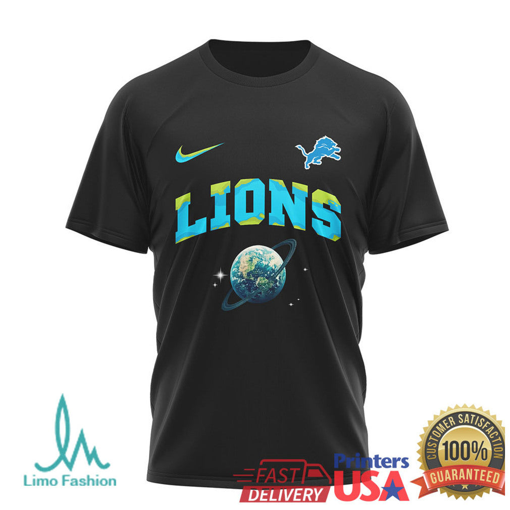 Detroit Lions Earth Day One Planet One Goal Football T Shirt