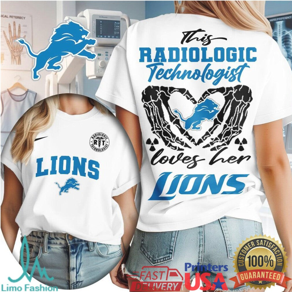Detroit Lions Fan Rad Tech T Shirt This Radiologic Technologist Loves Her Lions T Shirt