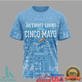 Detroit Lions Feliz Cinco De Mayo T Shirt Blue Bandana Bitchatos Skeleton T Shirt - Limotees LLC