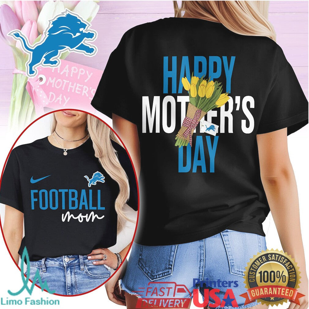 Detroit Lions Football Mom Happy Mother's Day T Shirt - Limotees LLC