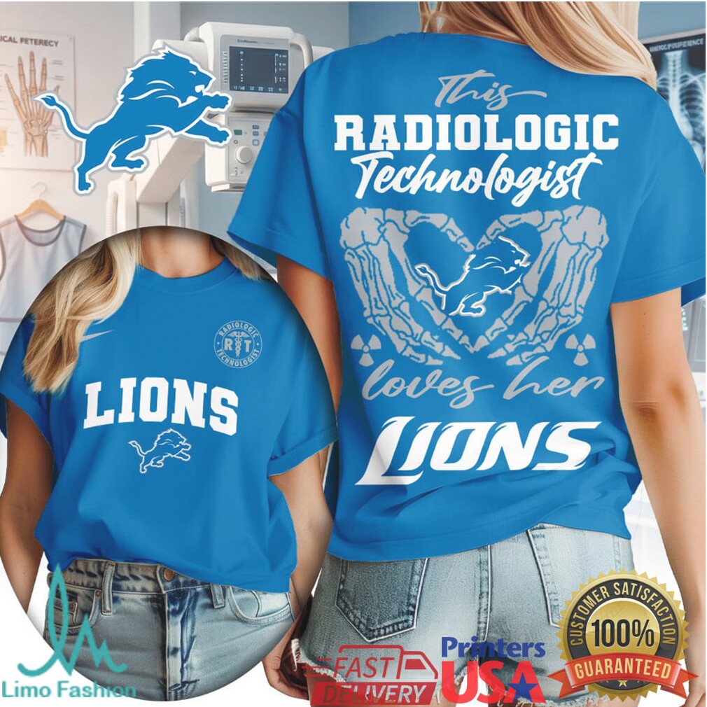Detroit Lions Football This Radiologic Technologist Loves Her Lions Women's Fan Medical Professional T Shirt - Limotees LLC