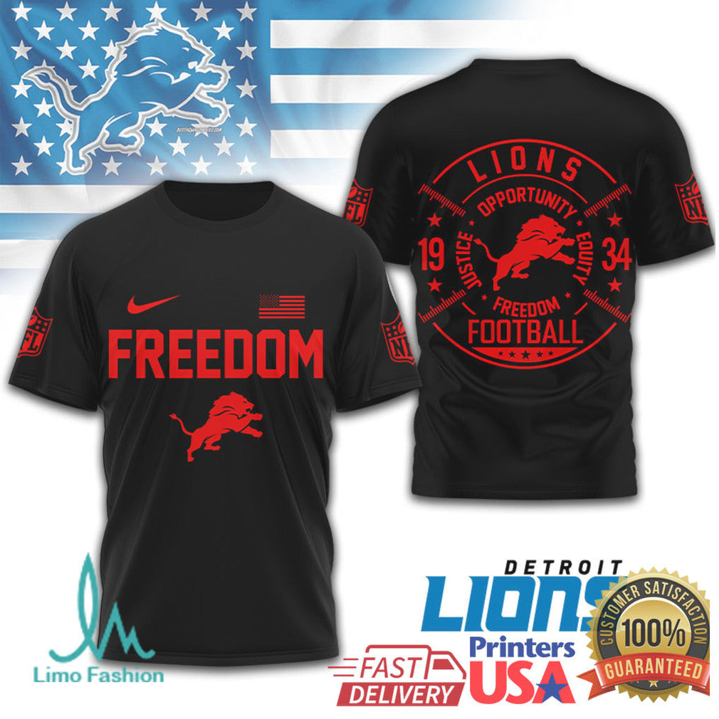 Detroit Lions Freedom Football Opportunity Justice Equity T Shirt