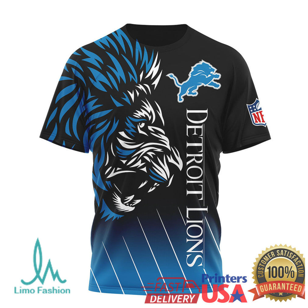 Detroit Lions Hakuna Matata The King One Pride Blue 3D T Shirt - Limotees LLC