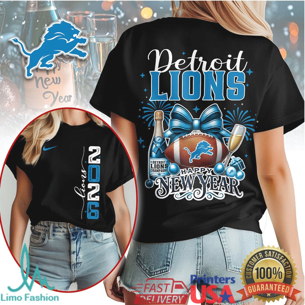 Detroit Lions Happy New Year 2026 NFL Fan Commemorative T Shirt - Limotees LLC