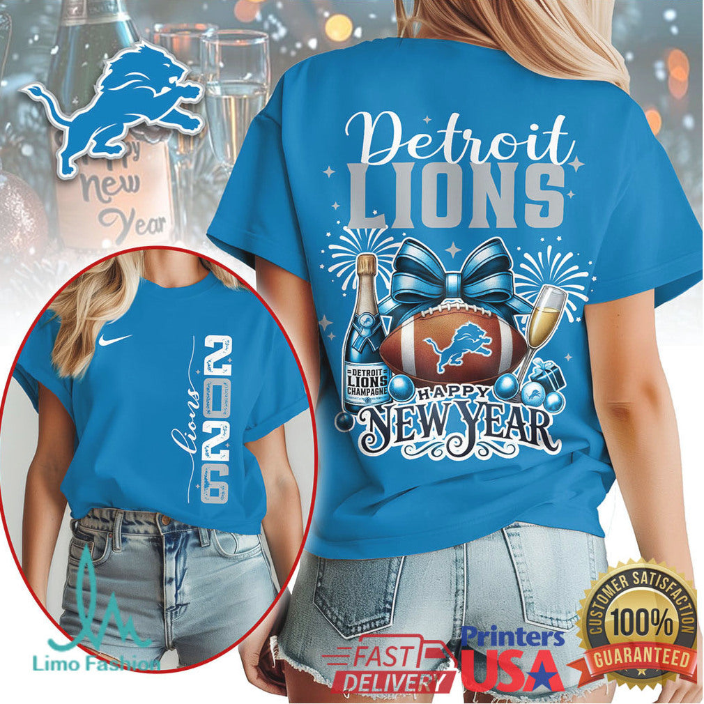 Detroit Lions Happy New Year 2026 NFL Fan Commemorative T Shirt - Limotees LLC