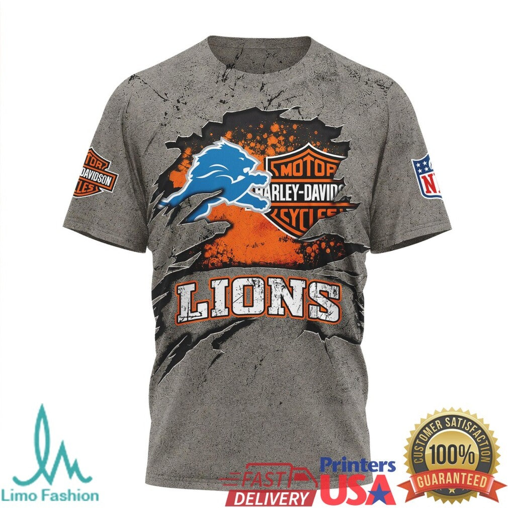 Detroit Lions Harley Davidson For Life T Shirt - Limotees LLC